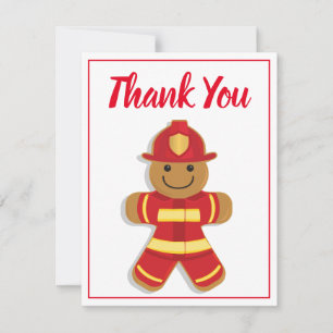 Tack Firefighter Pepparkaksgubbe Sömning Kort