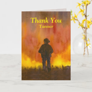 Tack Firefighter Wildfire Courage Sacrifice Kort