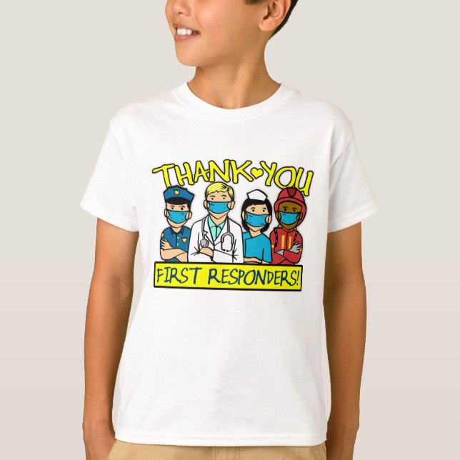 Tack First Responders Boys Shirt T Shirt (Framsida)