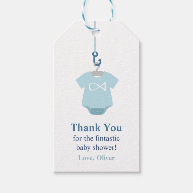 Tack Fisketema Baby Shower Presentetikett (Framsidan)