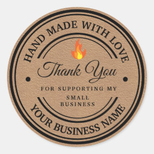 Tack Flame Classic Round Sticker Runt Klistermärke