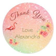 Tack Flamingo Tropical Blommigt