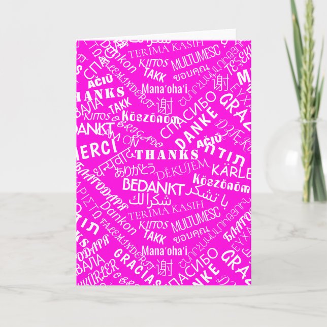 Tack! - Flerspråkiga språk - Internationell Tack Kort (Framsida)