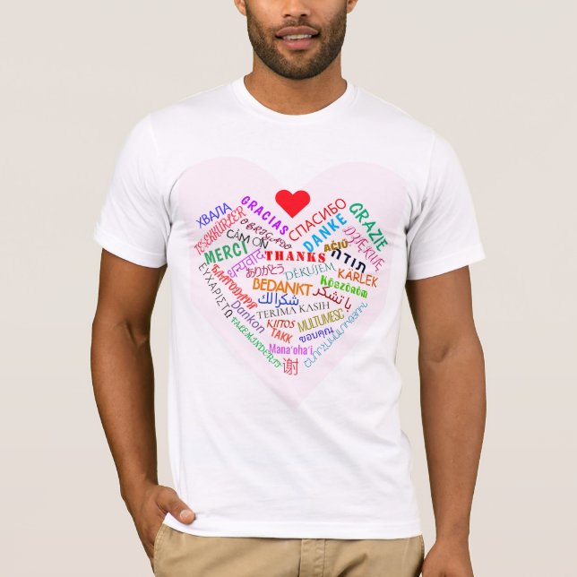TACK - flerspråkigt språk - Internationell - T Shirt (Framsida)