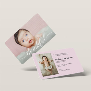 Tack, Flicka Photos Rosa Babydusch Inbjudningar