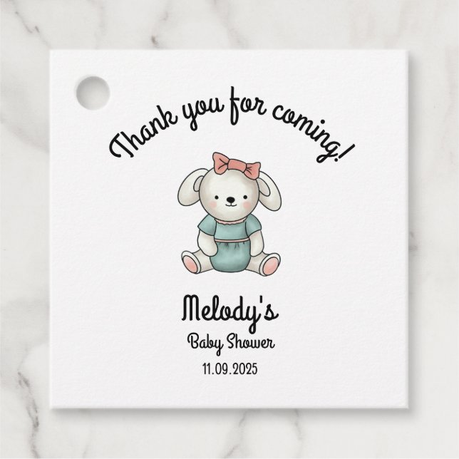 Tack Flicka Teddy Gåvor Etiketter (Framsida)