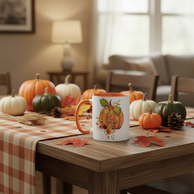 Tack floral pumpa mugg (Skapare uppladdad)