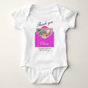 Tack födelseannonseringsfoto t shirt