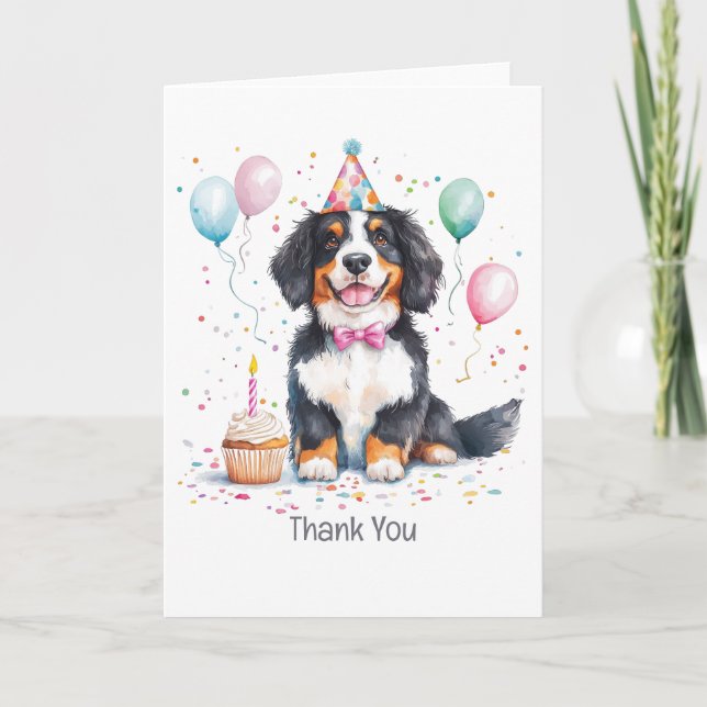 Tack Födelsedag Berner Sennenhund Kort (Framsida)