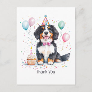 Tack Födelsedag Berner Sennenhund Vykort