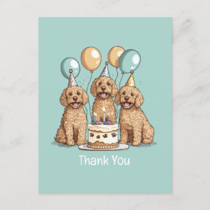 Tack Födelsedag Goldendoodle Hundar Vykort