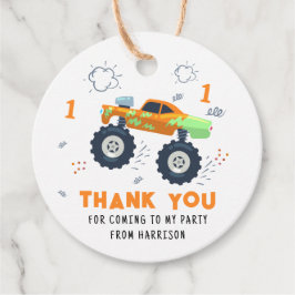Tack födelsedag Modern monster Car Lastbilar Namn Gåvor Etiketter