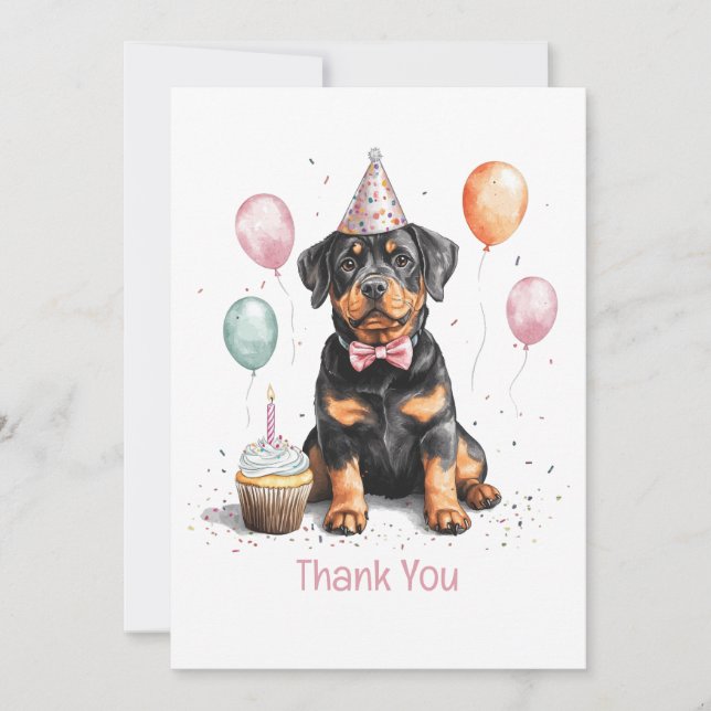 Tack Födelsedag Rottweiler Hund Kort (Framsida)