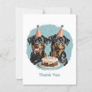 Tack Födelsedag Rottweiler Hundar Vykort