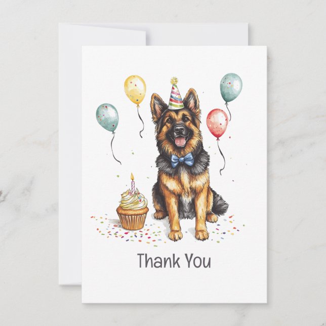 Tack Födelsedag Tysk Schäferhund Kort (Framsida)