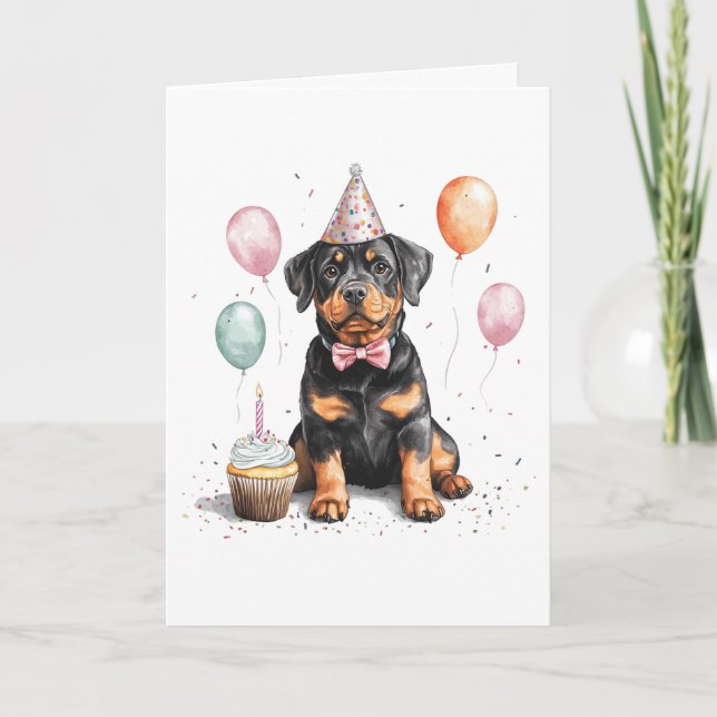 Tack Födelsedags Rottweiler Hund Kort (Framsida)