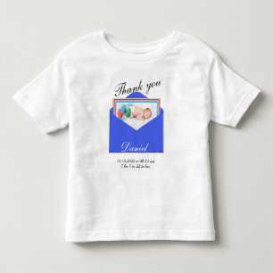 Tack födelsemeddelande foto t shirt
