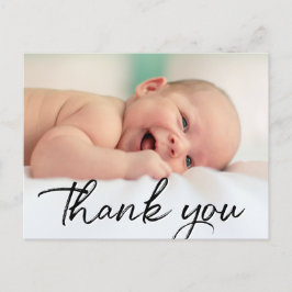 Tack födelseskript Baby Foto Födelseannons Meddelande Vykort