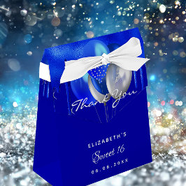 Tack för 16 royal blå ballonger presentaskar