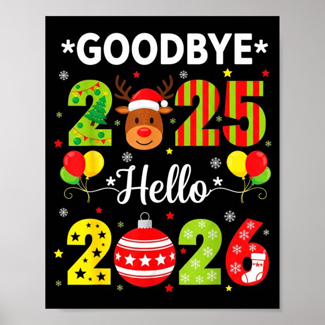 Tack för 2025 Hej 2026 Gott Nytt År Jul P Poster (Framsidan)