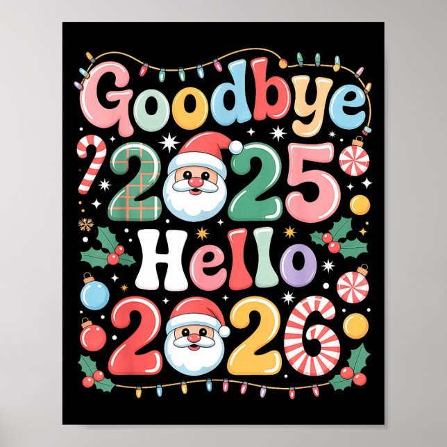 Tack för 2025 Välkommen 2026 Jul Nyår Present Poster (Framsidan)