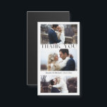 Tack för 3 fotokollage snyggt bröllop magnet<br><div class="desc">eleganten tackar du för tre fotokollage snyggt bröllop magnet,  som är ett vackert och unikt sätt att uttrycka din tacksamhet till dina nära och kära för att de har deltagit i din speciella dag.</div>