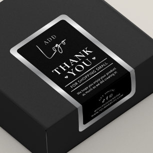 Tack för affärsorder i Svarta Logotypen och Silver Fraktsedel