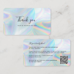 Tack för ägare av Holografisk QR-kod Visitkort