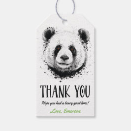 Tack för äkta panda Bear Birthday Presentetikett