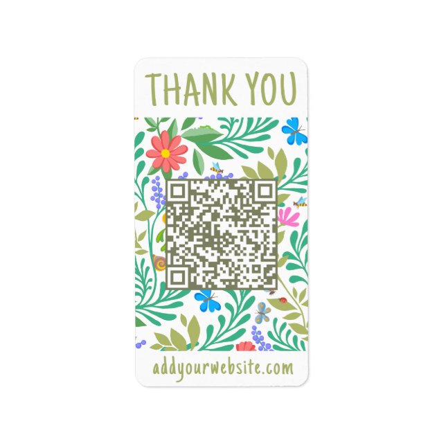 Tack för akut Blommigt för ditt köp Adressetikett (Framsidan)