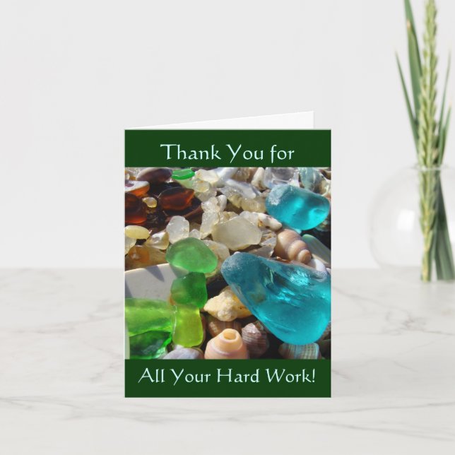 Tack för all din hårt arbeteNotecards strand Kort (Framsida)