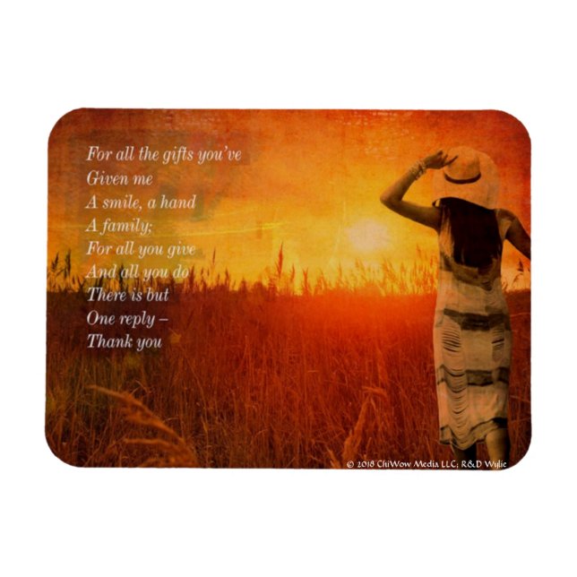 Tack för alla gåvor du gett mig magnet (Horisontell)