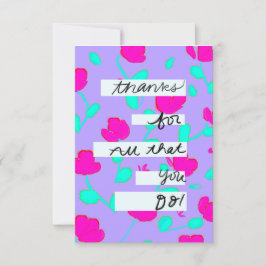 "Tack för allt du gör" bara för att kortet Tack Kort