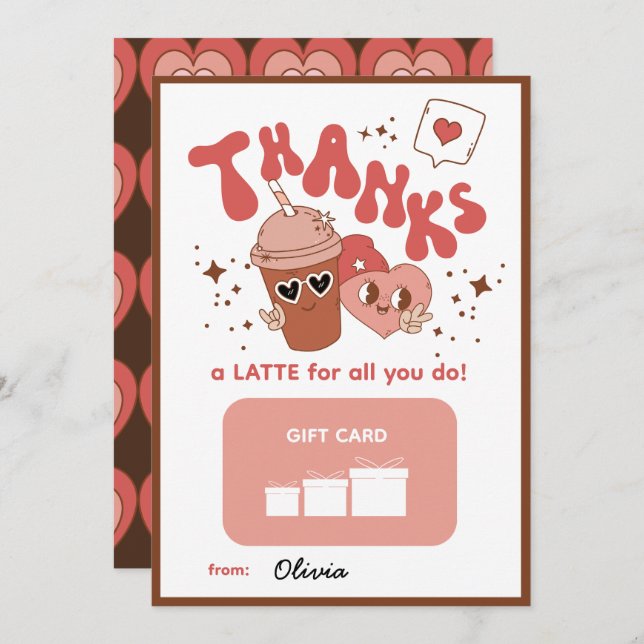 Tack för allt du gör! Innehavare av presentkort (Fram/baksida)