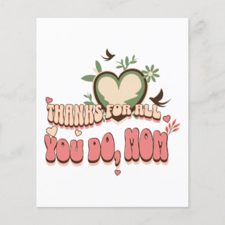 "Tack för allt du gör, Mamma" Mors dag Speciell Flygblad