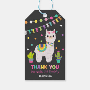 Tack för Alpaca för FiestaLlamafödelsedagsfest Presentetikett