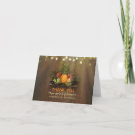 Tack för Ananas Tropisk Blommig Strandbröllop Kort