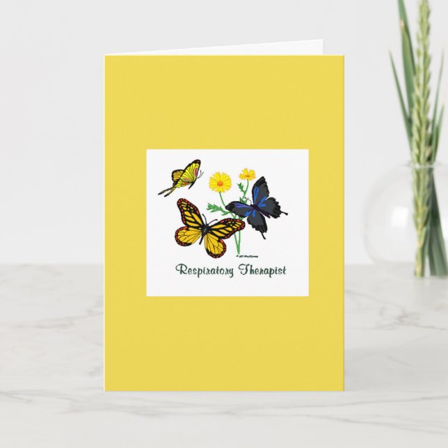 Tack för andningsbehandling Butterflies Kort (Framsida)