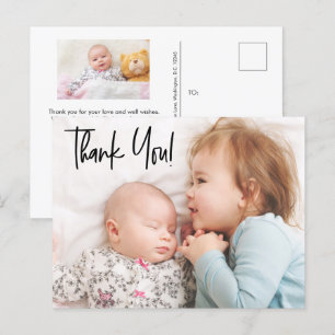 Tack för andra Flicka-foto-babykläder Vykort