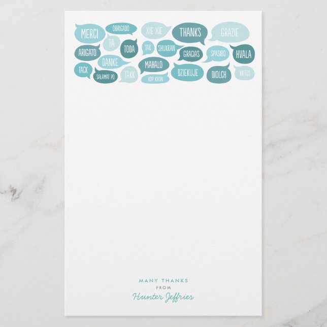 Tack för Anpassadet Tack Stationery Brevpapper (Framsida)