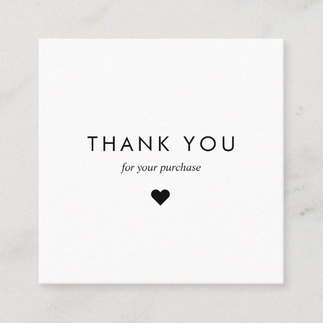 Tack för anpassningsbar av vit typografi - QR-kod  Rabattkort (Framsida)