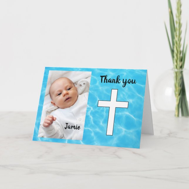 Tack för anpassningsbar Christening Kort (Framsida)