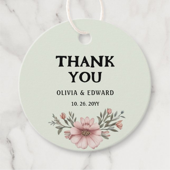 Tack för anpassningsbar för händelser gåvor etiketter (Framsida)