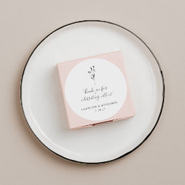 Tack för Anpassningsbarna Bröllop i blommigt Scrip Runt Klistermärke