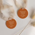 Tack för Anpassningsbarna Cute Terracotta Baby Sho Gåvor Etiketter<br><div class="desc">Favorittaggar för det anpassade namnet på Tacken Modern Cute Terracotta Baby Shower</div>