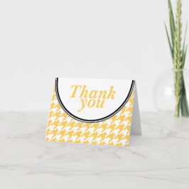 Tack för anpassningsbarna gult och vit houndstooth