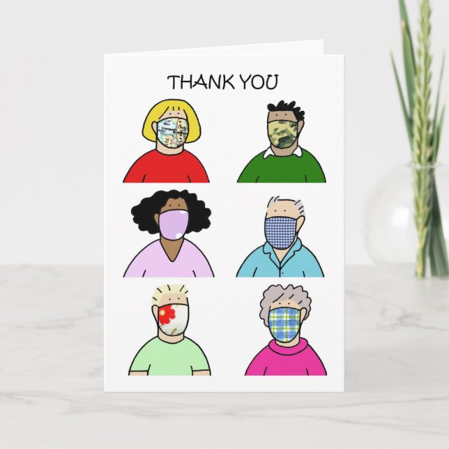 Tack för Ansikte-maskerna Kort (Framsida)