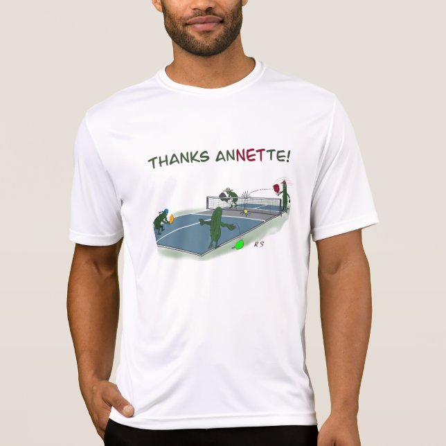 Tack för att Annette-pickleball träffar nätet T Shirt (Framsida)