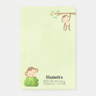 Tack för att apor spelar och är ute på födelsedage post-it block