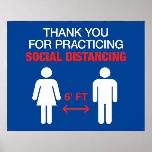 Tack för att Avstånd Social Poster